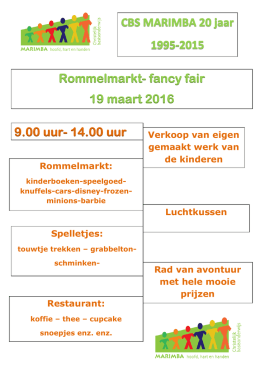 Rommelmarkt- fancy fair 19 maart 2016 9.00 uur