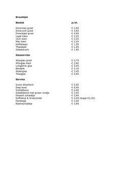 Breuklijst Bestek p/st. Dinermes groot &euro; 3,95
