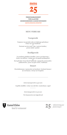 jubileum menu - Kasteel Elsloo
