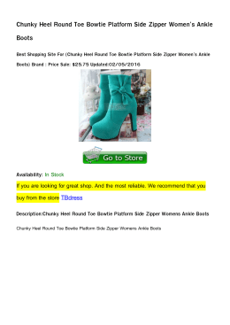 Chunky Heel Round Toe Bowtie Platform Side Zipper Women`s