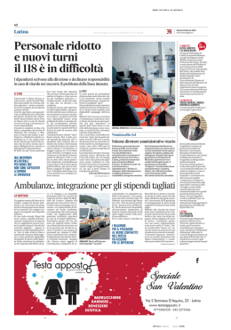 Personale ridotto e nuovi turni il 118 &egrave; in difficolt&agrave;