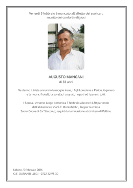 Augusto Mangani - annunci funebri