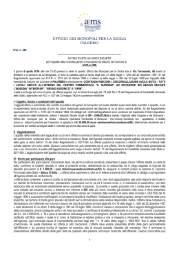 Avviso d`asta per l`appalto di una rivendita ordinaria nel comune di