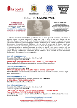 PROGETTO SIMONE WEIL - Fondazione Serughetti La Porta