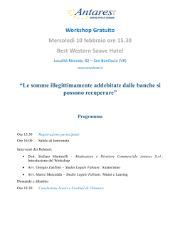 workshop non accreditato - Ordine dei Dottori Commercialisti e degli