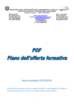 Pof 2015- 2016 - ISIS "Citt&agrave; di Luino &ndash; C. Volont&eacute;"