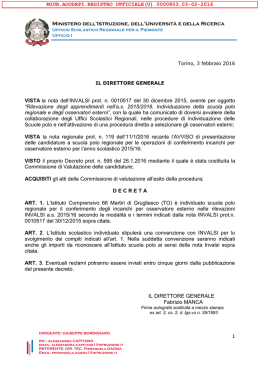 Decreto prot. n. 803 del 3 febbraio 2016