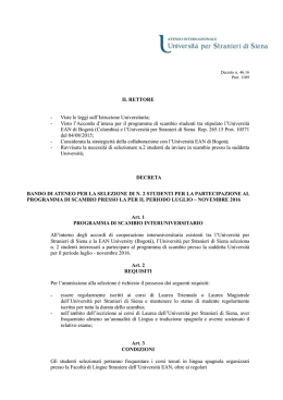 Decreto Bando - Università per Stranieri di Siena