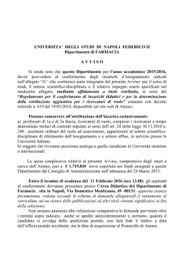 Avviso e allegati - Università degli Studi di Napoli Federico II