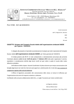COMUNICAZIONE SCIOPERO DEL 15 - IC Mignano