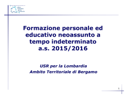 Formazione neoassunti - Ufficio scolastico regionale per la Lombardia