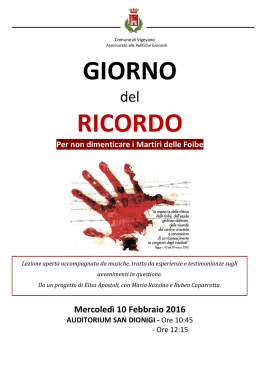 GIORNO RICORDO - Fondazione di Piacenza e Vigevano