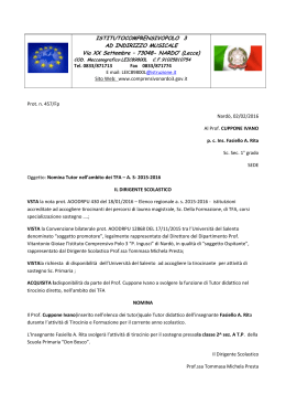 NOMINA TUTOR TFA CUPPONE - Istituto Comprensivo Polo 3