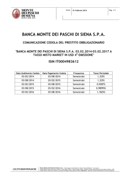 ISIN IT0004983612 - Banca Monte dei Paschi di Siena S.p.A.