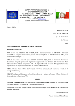 NOMINA TUTOR TFA MUCI - Istituto Comprensivo Polo 3 Nard&ograve;
