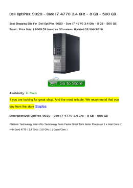 Dell OptiPlex 9020 - Core i7 4770 3.4 GHz - 8 GB