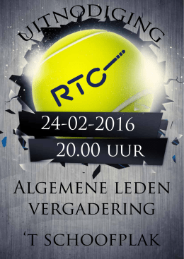 ALV 2016 - Rijsbergse Tennis Club