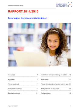 Rapport 2014-2015 - Onderwijsconsulenten