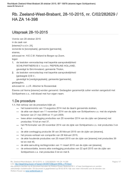 Rechtbank Zeeland-West-Brabant 28 oktober 2015, IEF 15678
