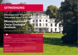 UITNODIGING Minisymposium Onco-Urologie Arnhem