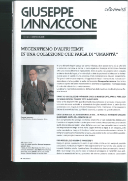 Leggi qui l`articolo - Collezione Giuseppe Iannaccone