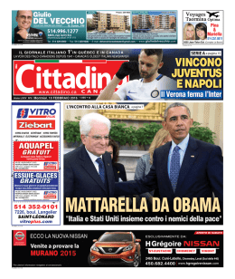 MattarElla da ObaMa - Il giornale italiano primo in Québec e in