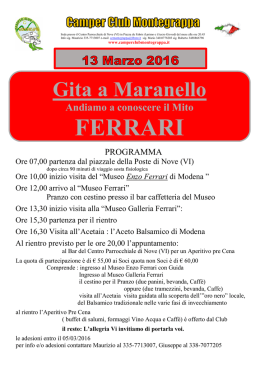 13 marzo 2016 Gita a Maranello al Museo Ferrari e altro