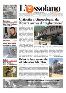 Criticit&agrave; a Ginecologia: da Novara arriva il `traghettatore`