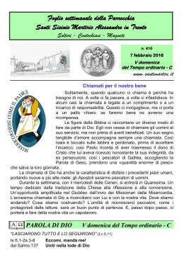 7-14 febbraio 2016 - Parrocchia Santi Martiri Anauniesi in Trento