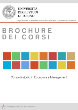 Brochure dei corsi  - Corso di studio in Economia e Management