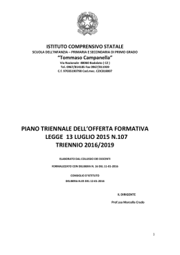 Pianto Triennale Offerta Formativa 2016/2019