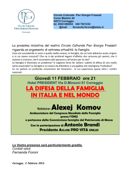 Relatore: Alexej Komov - Centro Culturale Il Faro Modena