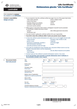 Life Certificate - Italy - Department of Human Services