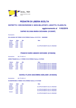 PEDIATRI DI LIBERA SCELTA