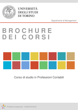 Brochure dei corsi  - Corso di studio in Professioni Contabili