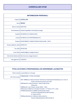 curriculum - Azienda Ospedaliera Careggi