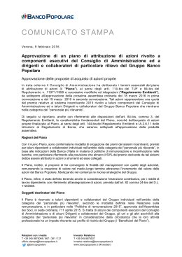 COMUNICATO STAMPA