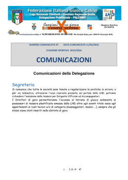 COMUNICAZIONI