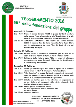 Tesseramento 2016 - Gruppo Alpini Desenzano