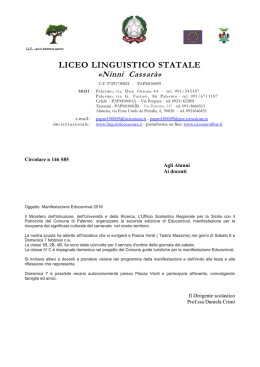 Circolare S85 - Educarnival - Liceo Linguistico Ninni Cassarà