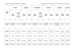 ORARIO SCUOLA DELL`INFANZIA – SETTIMANA A Allegato 1 alla