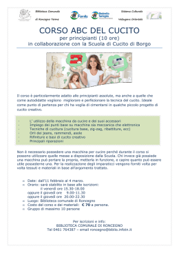 Corso ABC del cucito per principianti a Roncegno Terme (File PDF)