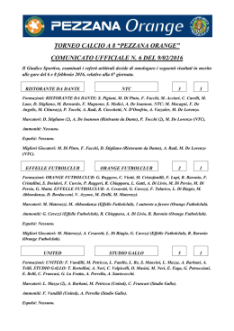 Orange League Pezzana - Comunicato 6 - Orange League 2015-2016