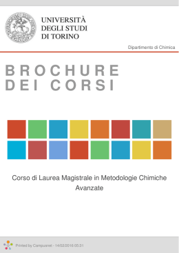 Brochure dei corsi  - Corso di Laurea Magistrale in Metodologie