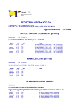 PEDIATRI DI LIBERA SCELTA