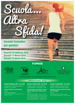 Locandina incontri FoPAGS