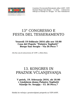 13° congresso e festa del tesseramento 13. kongres in praznik