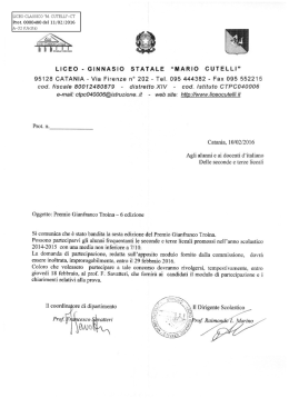 Premio Gianfranco Troina - Liceo Classico "Mario Cutelli"