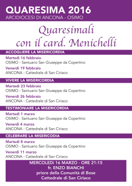 Volantino dell`evento - Arcidiocesi di Ancona