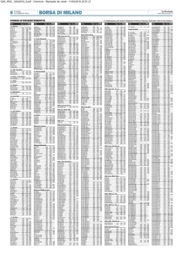 BORSA DI MILANO - La Provincia di Crema